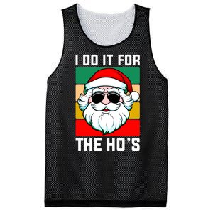 I Do It For The Hos Santa Claus Shades Funny Christmas Mesh Reversible Basketball Jersey Tank