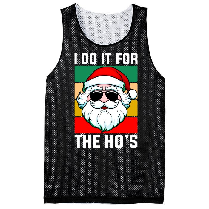 I Do It For The Hos Santa Claus Shades Funny Christmas Mesh Reversible Basketball Jersey Tank