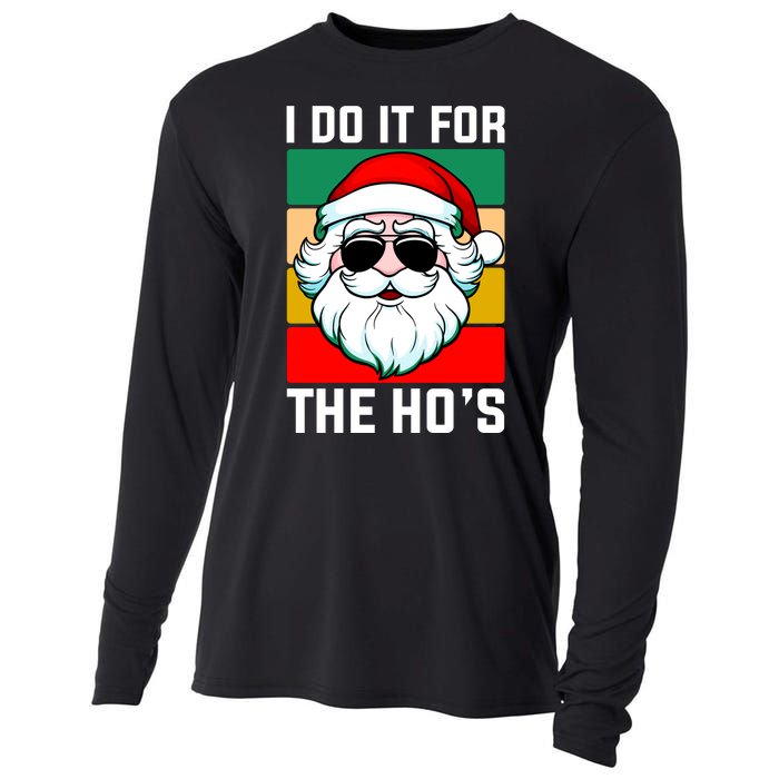 I Do It For The Hos Santa Claus Shades Funny Christmas Cooling Performance Long Sleeve Crew