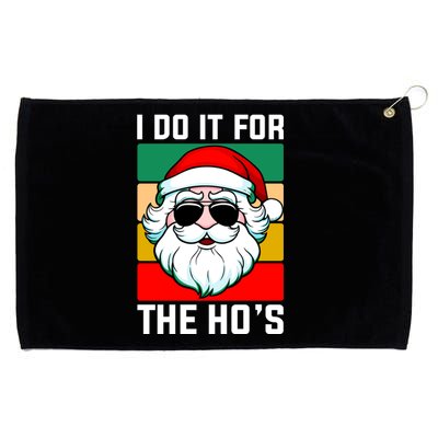 I Do It For The Hos Santa Claus Shades Funny Christmas Grommeted Golf Towel