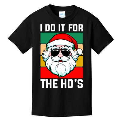 I Do It For The Hos Santa Claus Shades Funny Christmas Kids T-Shirt