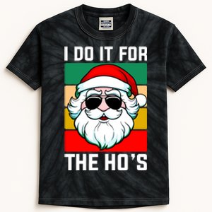 I Do It For The Hos Santa Claus Shades Funny Christmas Kids Tie-Dye T-Shirt