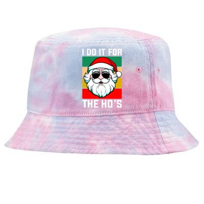 I Do It For The Hos Santa Claus Shades Funny Christmas Tie-Dyed Bucket Hat