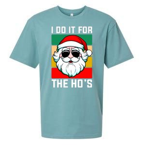 I Do It For The Hos Santa Claus Shades Funny Christmas Sueded Cloud Jersey T-Shirt