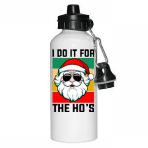 I Do It For The Hos Santa Claus Shades Funny Christmas Aluminum Water Bottle