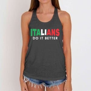 Italians Do It Better Funny Women's Knotted Racerback Tank