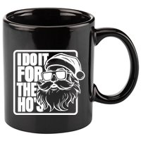 I Do It For The Hos Santa Claus Shades St Nick Christmas 11oz C Handle Ceramic Mug