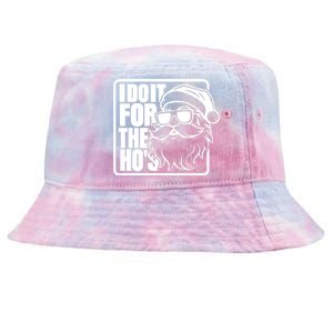 I Do It For The Hos Santa Claus Shades St Nick Christmas Tie-Dyed Bucket Hat