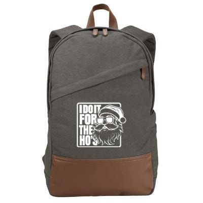 I Do It For The Hos Santa Claus Shades St Nick Christmas Cotton Canvas Backpack