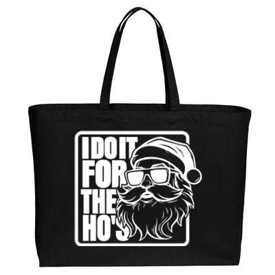 I Do It For The Hos Santa Claus Shades St Nick Christmas Cotton Canvas Jumbo Tote