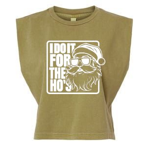 I Do It For The Hos Santa Claus Shades St Nick Christmas Garment-Dyed Women's Muscle Tee