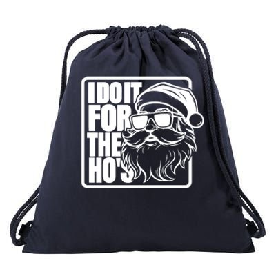 I Do It For The Hos Santa Claus Shades St Nick Christmas Drawstring Bag