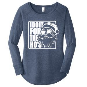 I Do It For The Hos Santa Claus Shades St Nick Christmas Women's Perfect Tri Tunic Long Sleeve Shirt