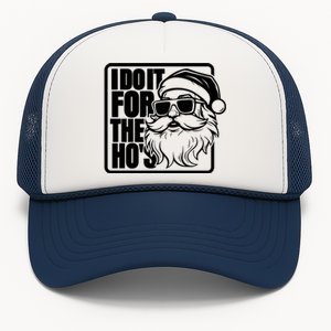 I Do It For The Hos Santa Claus Shades St Nick Christmas Trucker Hat