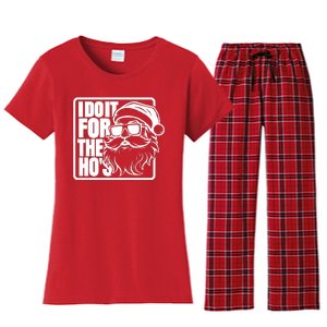 I Do It For The Hos Santa Claus Shades St Nick Christmas Women's Flannel Pajama Set