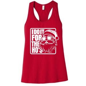 I Do It For The Hos Santa Claus Shades St Nick Christmas Women's Racerback Tank