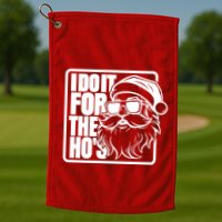 I Do It For The Hos Santa Claus Shades St Nick Christmas Golf Towel