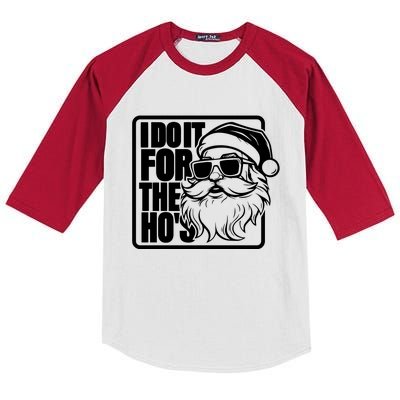 I Do It For The Hos Santa Claus Shades St Nick Christmas Kids Colorblock Raglan Jersey