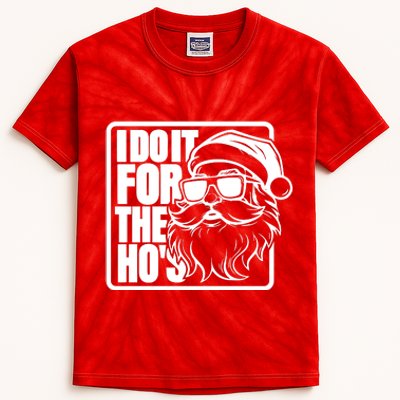 I Do It For The Hos Santa Claus Shades St Nick Christmas Kids Tie-Dye T-Shirt