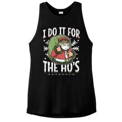 I Do It For The Hos Christmas Gift Ladies PosiCharge Tri-Blend Wicking Tank