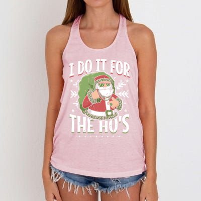 I Do It For The Hos Christmas Gift Women's Knotted Racerback Tank