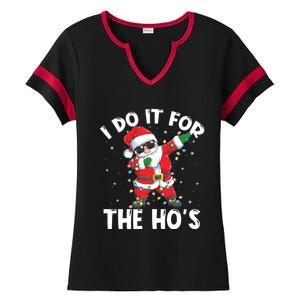 I Do It For The Hos Dabbing Santa Claus Christmas Gift Ladies Halftime Notch Neck Tee