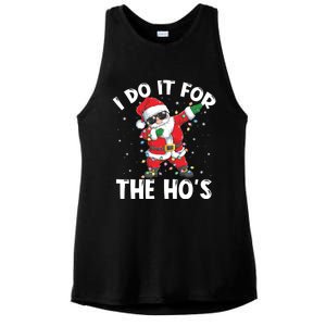 I Do It For The Hos Dabbing Santa Claus Christmas Gift Ladies PosiCharge Tri-Blend Wicking Tank