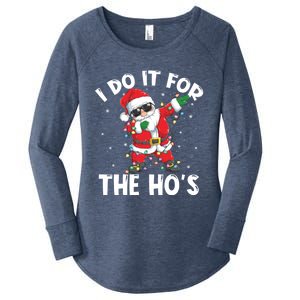 I Do It For The Hos Dabbing Santa Claus Christmas Gift Women's Perfect Tri Tunic Long Sleeve Shirt