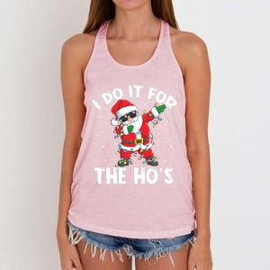 I Do It For The Hos Dabbing Santa Claus Christmas Gift Women's Knotted Racerback Tank