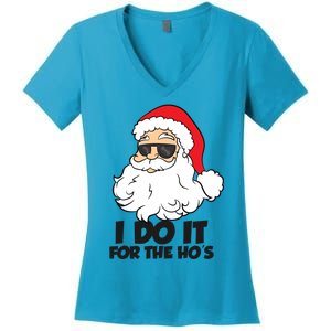 I Do It For The Hos Christmas Santa Meaningful Gift Women's V-Neck T-Shirt