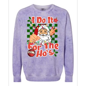 I Do It For The Hos Santa Claus Christmas Lights Colorblast Crewneck Sweatshirt