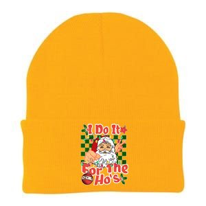 I Do It For The Hos Santa Claus Christmas Lights Knit Cap Winter Beanie