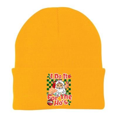 I Do It For The Hos Santa Claus Christmas Lights Knit Cap Winter Beanie