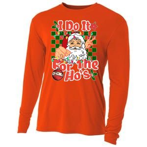 I Do It For The Hos Santa Claus Christmas Lights Cooling Performance Long Sleeve Crew