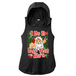 I Do It For The Hos Santa Claus Christmas Lights Ladies PosiCharge Tri-Blend Wicking Draft Hoodie Tank