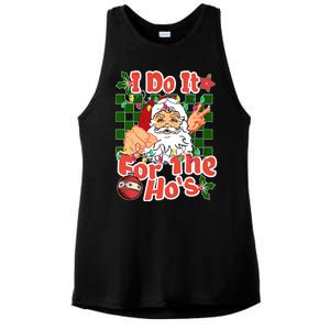 I Do It For The Hos Santa Claus Christmas Lights Ladies PosiCharge Tri-Blend Wicking Tank