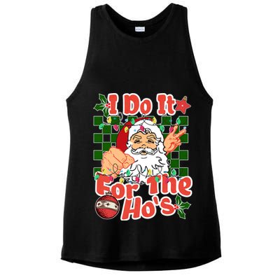 I Do It For The Hos Santa Claus Christmas Lights Ladies PosiCharge Tri-Blend Wicking Tank