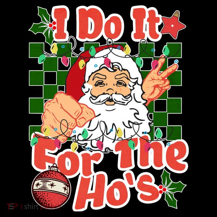 I Do It For The Hos Santa Claus Christmas Lights Flexfit Unipanel Trucker Cap