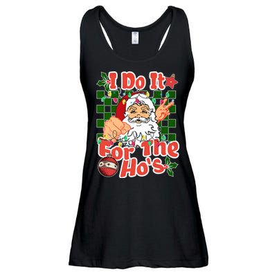 I Do It For The Hos Santa Claus Christmas Lights Ladies Essential Flowy Tank