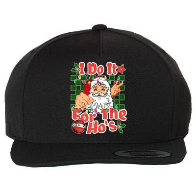I Do It For The Hos Santa Claus Christmas Lights Wool Snapback Cap