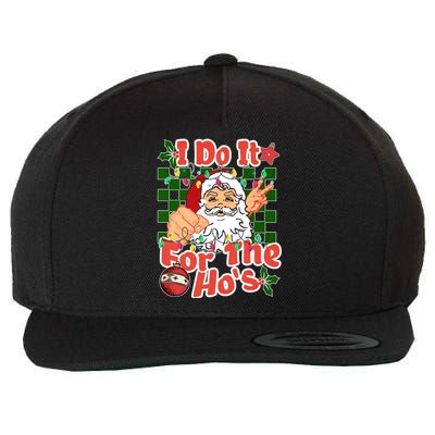 I Do It For The Hos Santa Claus Christmas Lights Wool Snapback Cap