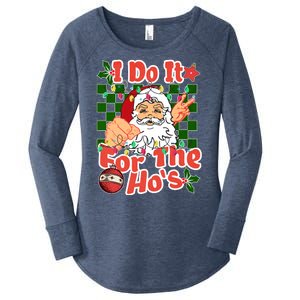 I Do It For The Hos Santa Claus Christmas Lights Women's Perfect Tri Tunic Long Sleeve Shirt