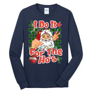 I Do It For The Hos Santa Claus Christmas Lights Tall Long Sleeve T-Shirt