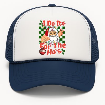 I Do It For The Hos Santa Claus Christmas Lights Trucker Hat