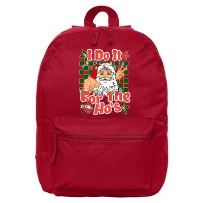 I Do It For The Hos Santa Claus Christmas Lights 16 in Basic Backpack