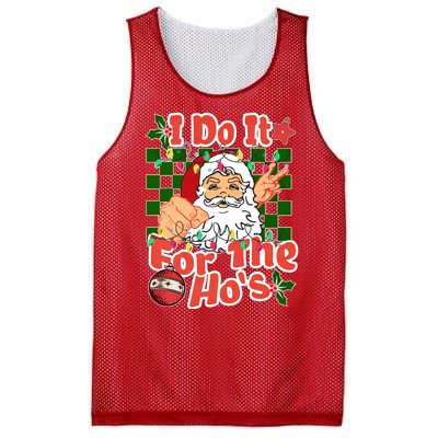 I Do It For The Hos Santa Claus Christmas Lights Mesh Reversible Basketball Jersey Tank