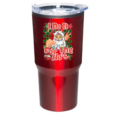 I Do It For The Hos Santa Claus Christmas Lights Tumbler