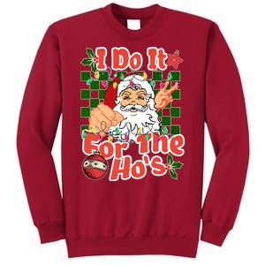 I Do It For The Hos Santa Claus Christmas Lights Tall Sweatshirt