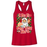 I Do It For The Hos Santa Claus Christmas Lights Women's Racerback Tank