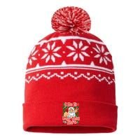 I Do It For The Hos Santa Claus Christmas Lights USA-Made Snowflake Beanie